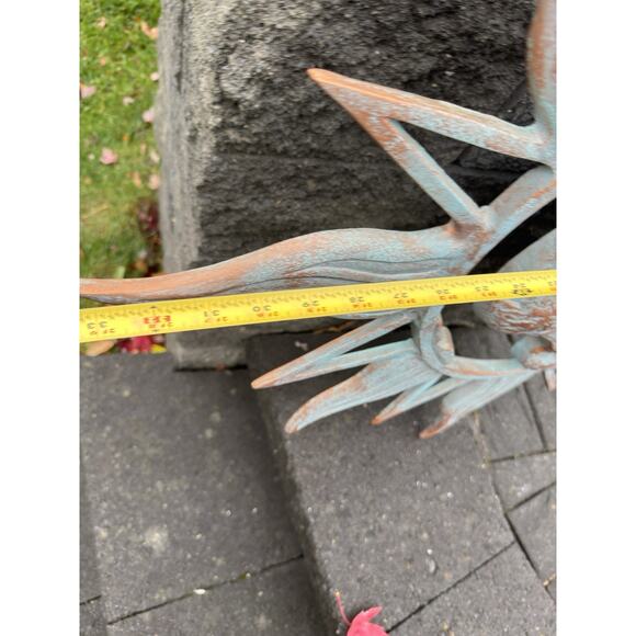 Large 34” Half Face Sun Wall Plaque Aluminum Sculpture Verdigris Finish - Picture 8 of 10